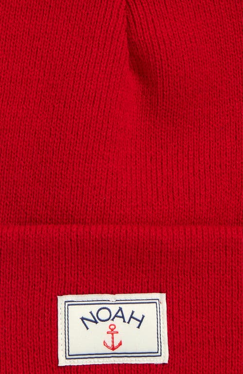 Noah Anchor Logo Beanie In Red