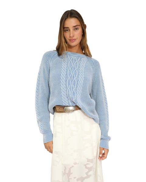 Hudson Street Cable Garment Dyed Sweater