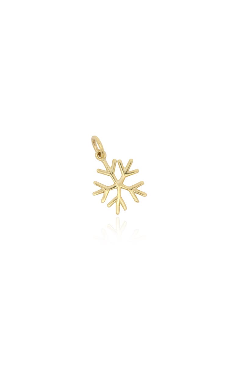 The Lovery Fine Jewelry Mini Gold Snowflake Charm, Main, color, Yellow Gold
