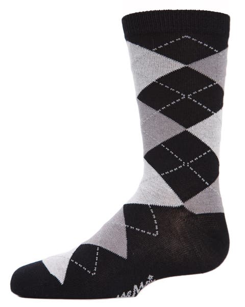 Classic Argyle Mercerized Crew Socks