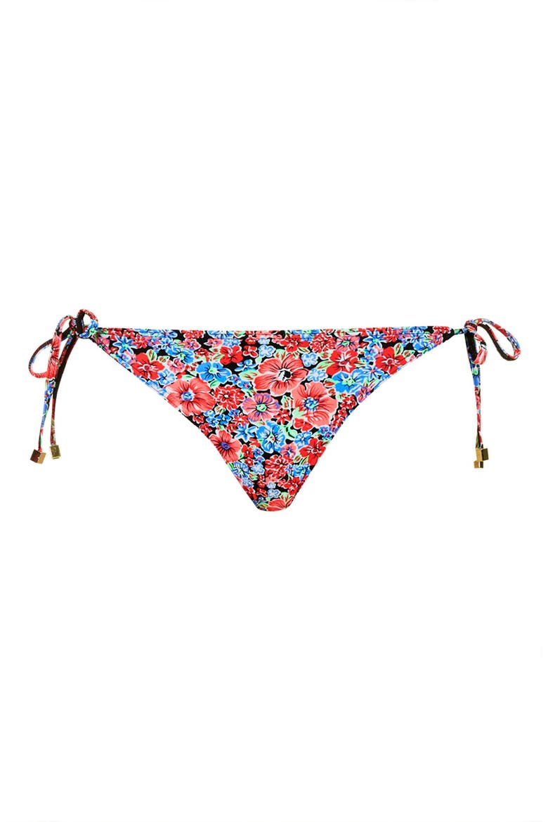 'Forest Ditsy' String Bikini Bottoms, Main, color, RED MULTI