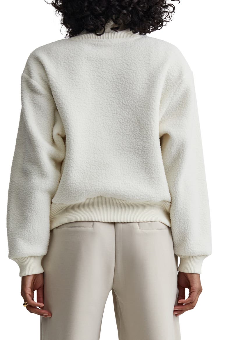 Roselle Recycled Polyester Fleece Half Zip Pullover, Alternate, color, EGRET