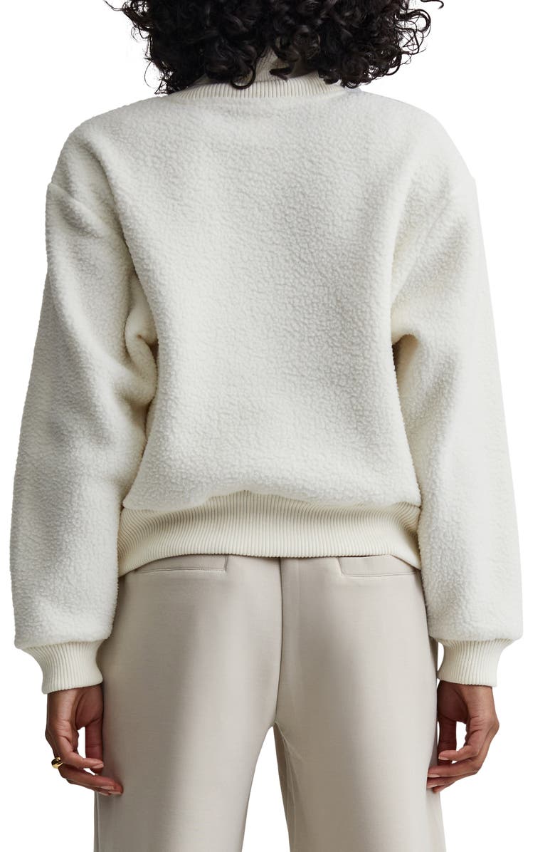 Varley Roselle Recycled Polyester Fleece Half Zip Pullover, Alternate, color, Egret