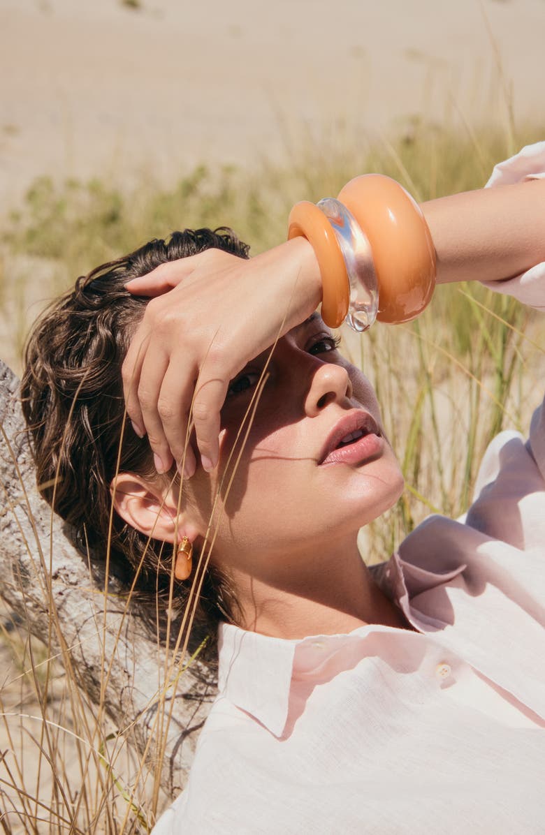 Lizzie Fortunato Mini Organic Hoop Earrings, Alternate, color, Orange