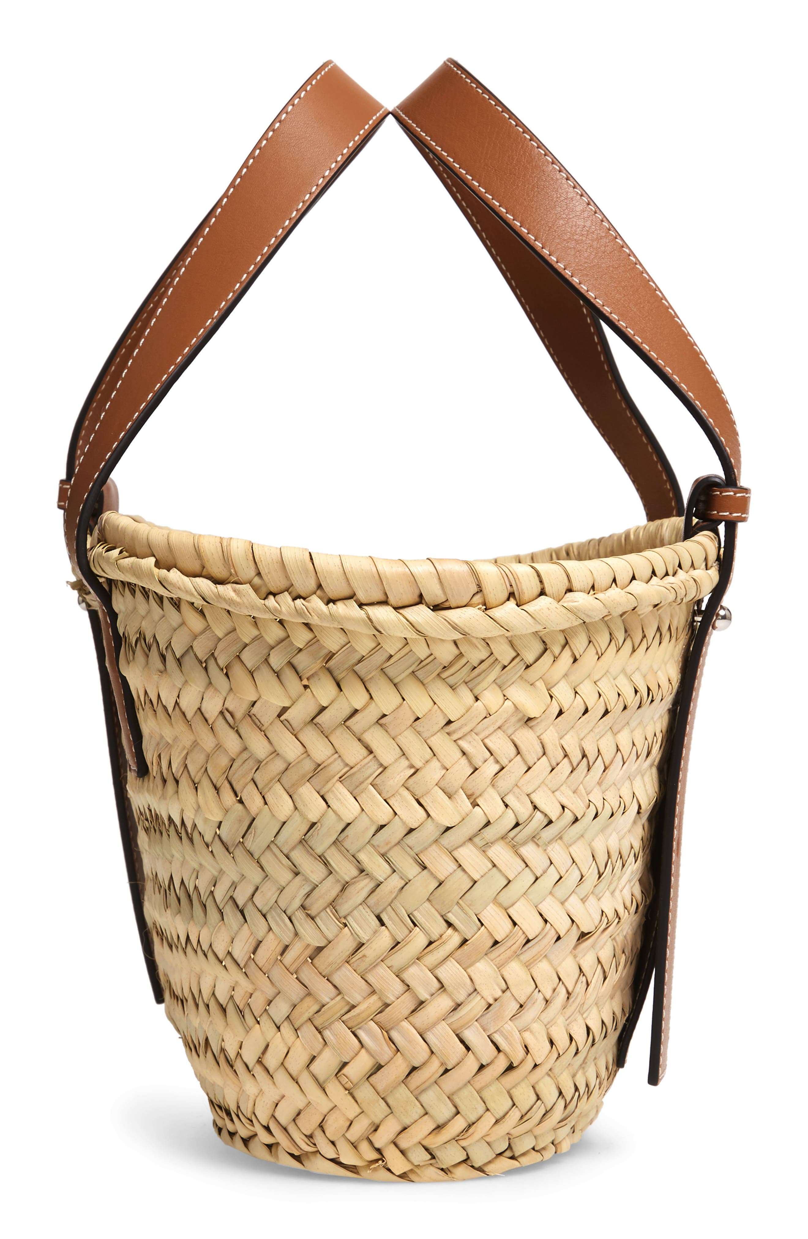 Loewe Small Logo Straw Tote, Alternate, color, 