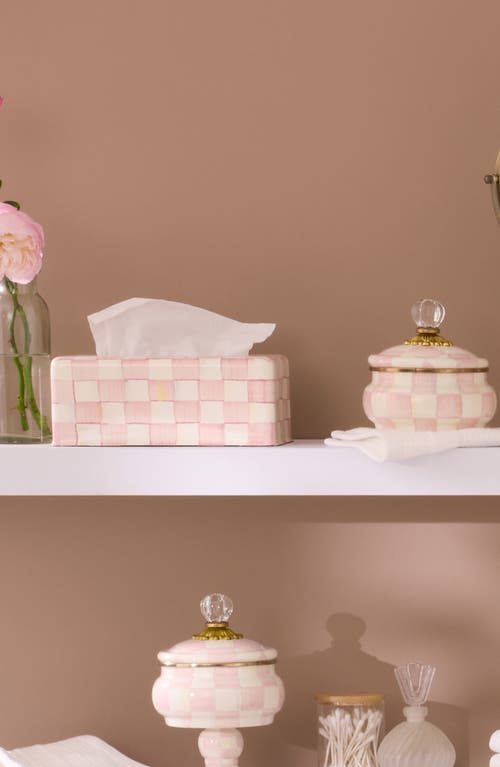 Mackenzie-childs Mackenzie Childs Rosy Check Standard Tissue Box Holder In Pink