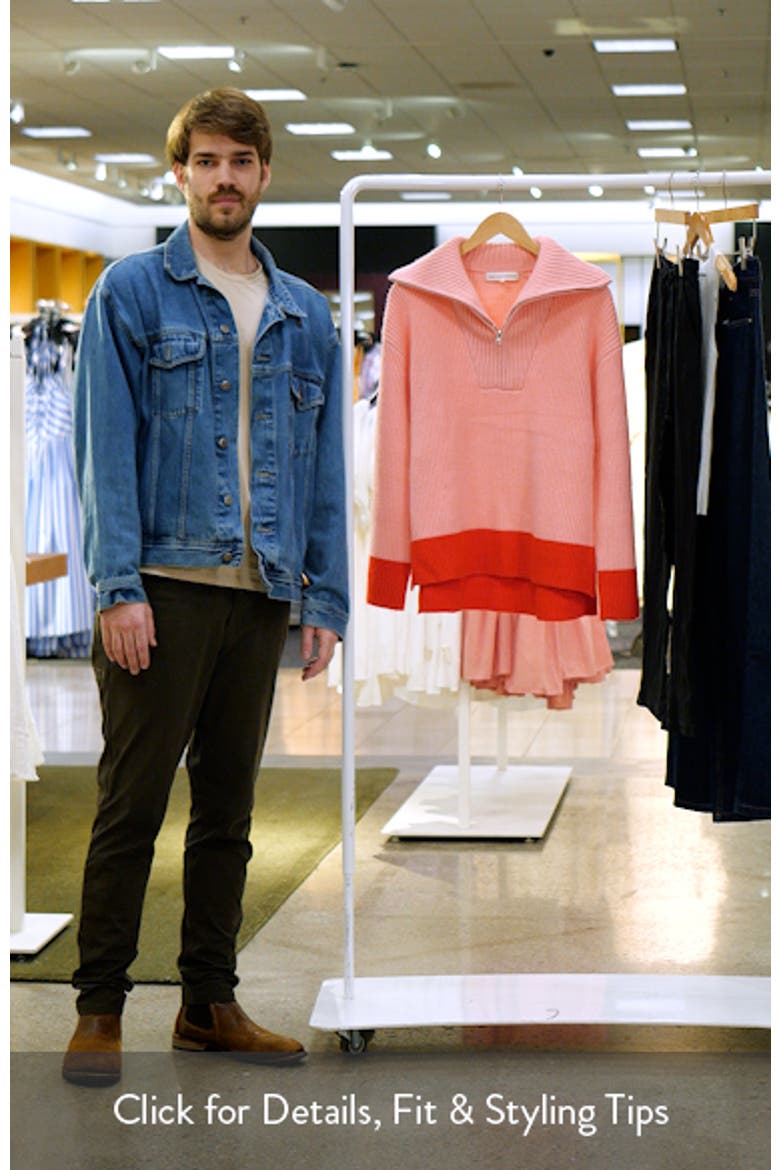 Contrast Quarter Zip Sweater video