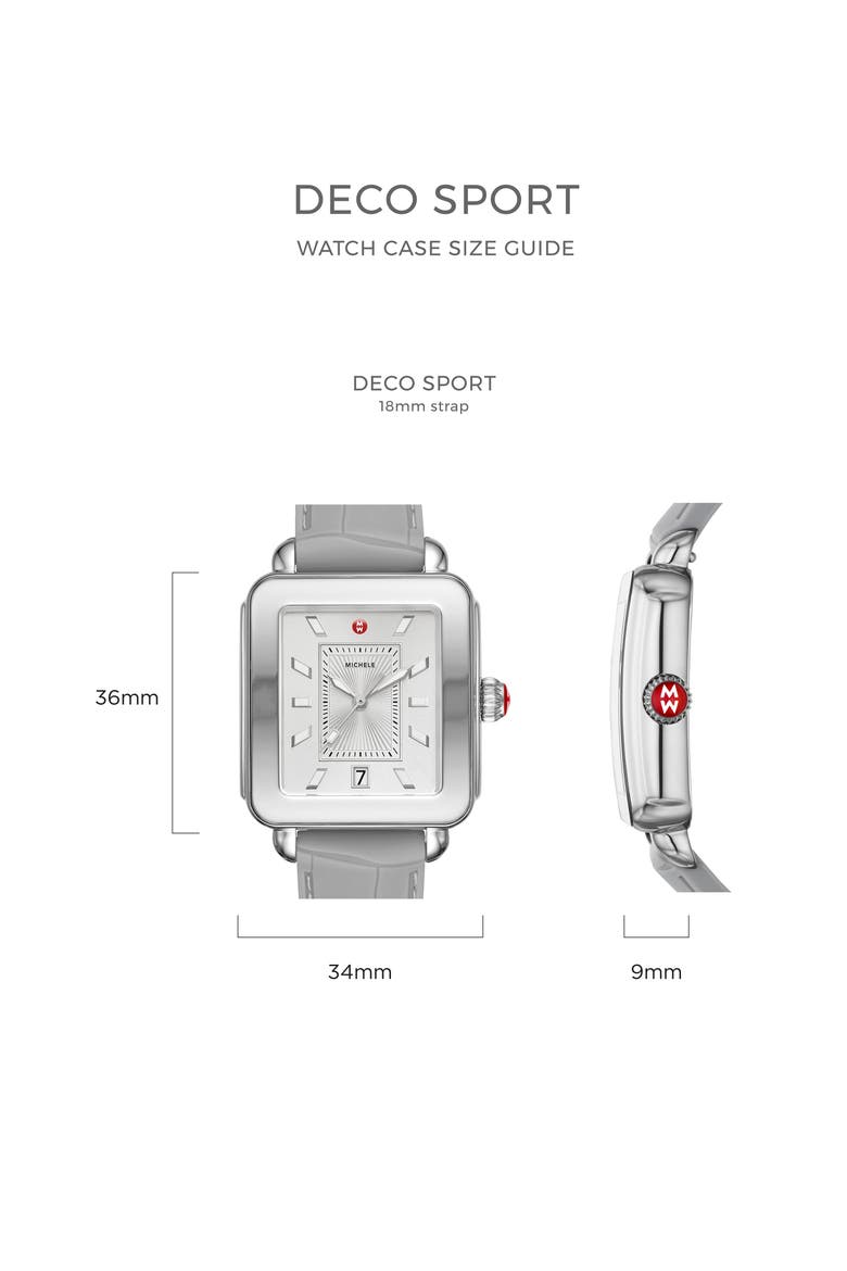 Deco Sport Watch Head & Bracelet, 34mm x 36mm, Alternate, color, GREY/ SILVER