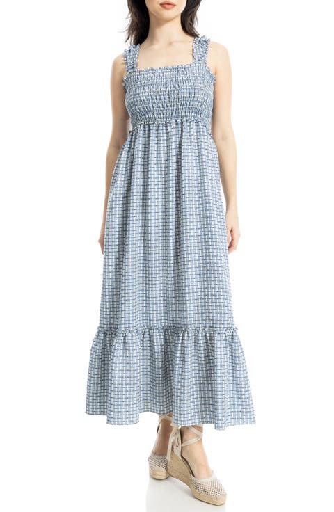 Wide Strap Smocked Maxi Dress
