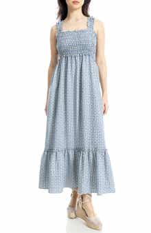 Wide Strap Smocked Maxi Dress