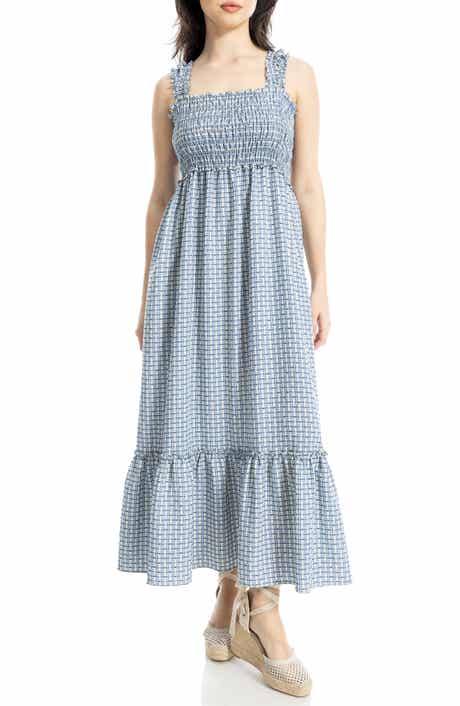 Wide Strap Smocked Maxi Dress