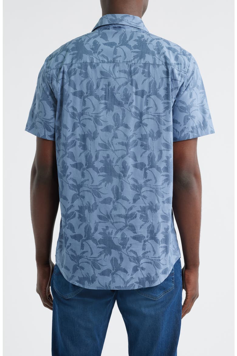 Island Ambush Short Sleeve Button-Up Shirt, Alternate, color, BERING SEA
