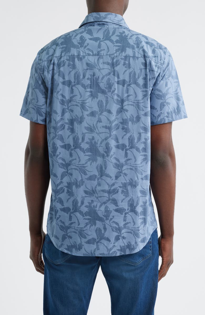 TravisMathew Island Ambush Short Sleeve Button-Up Shirt, Alternate, color, Bering Sea