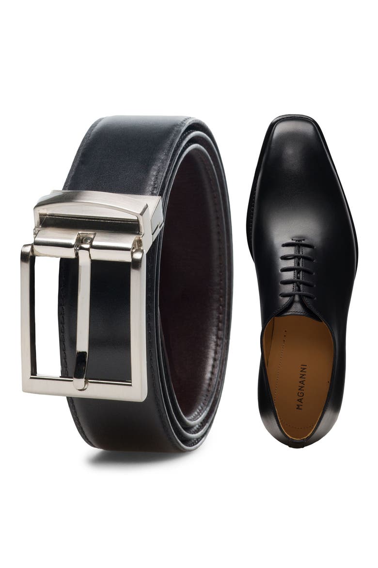 Lados Reversible Calfskin Leather Belt, Alternate, color, BLACK