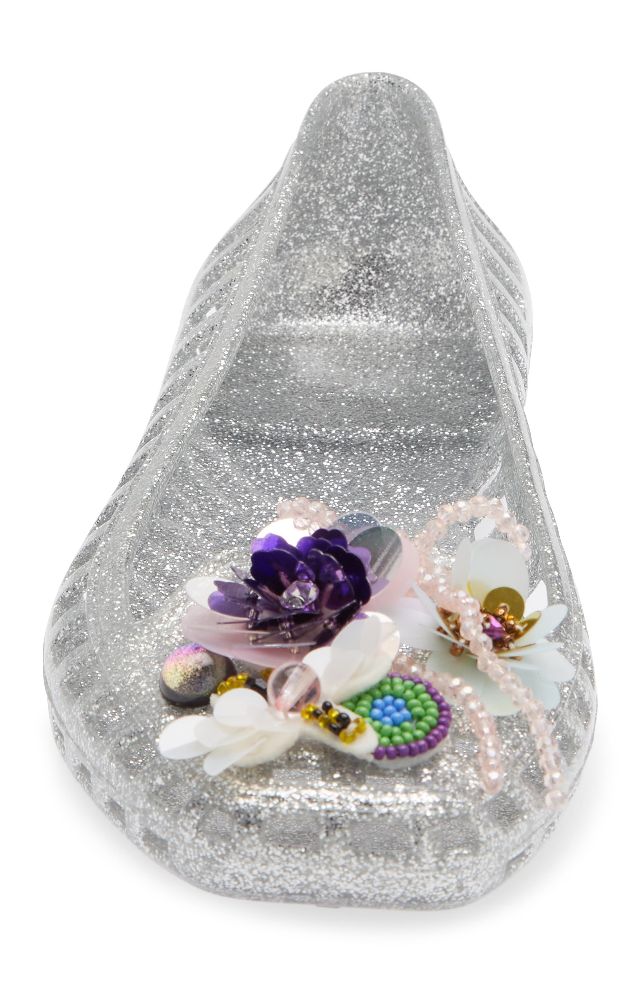 HEAVENLY JELLY Dazzla Jelly Ballet Flat, Alternate, color, Silver