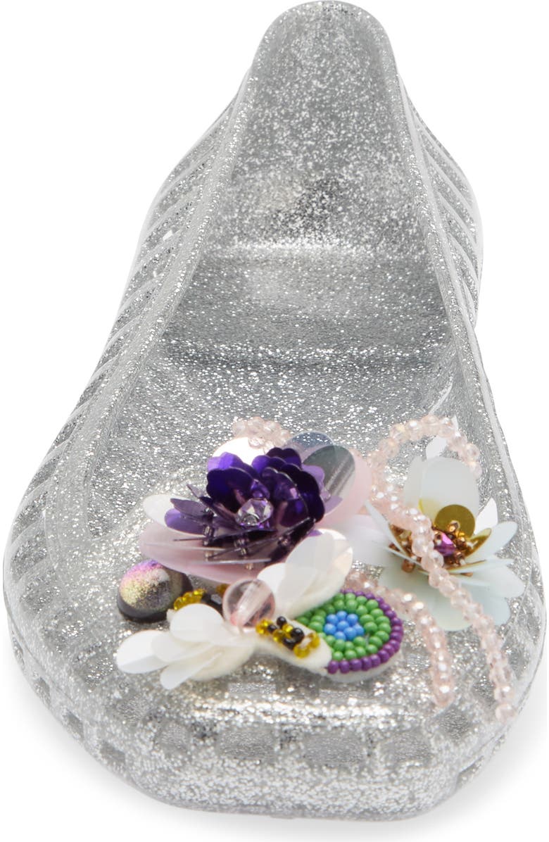 HEAVENLY JELLY Dazzla Jelly Ballet Flat, Alternate, color, Silver