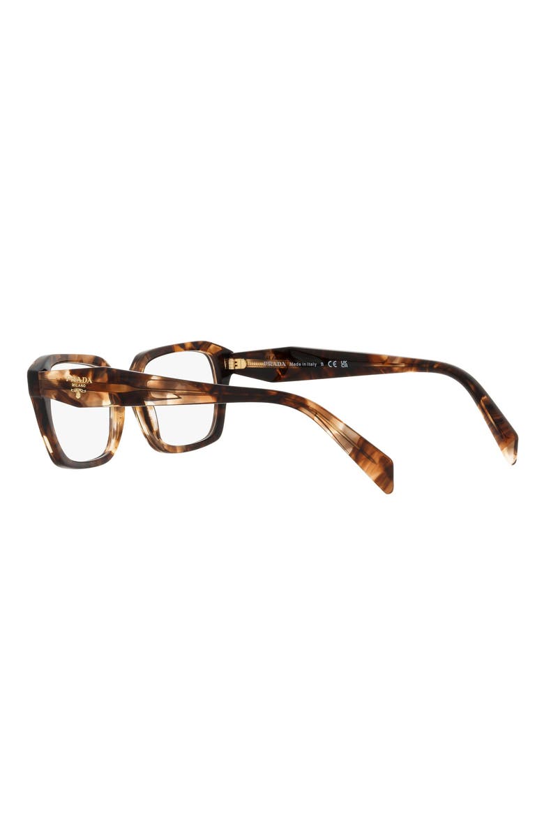 Prada 54mm Rectangular Optical Glasses, Alternate, color, Havana