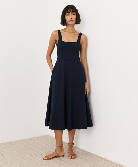 Fit & Flare Square Neck Dress Made With Organic Cotton