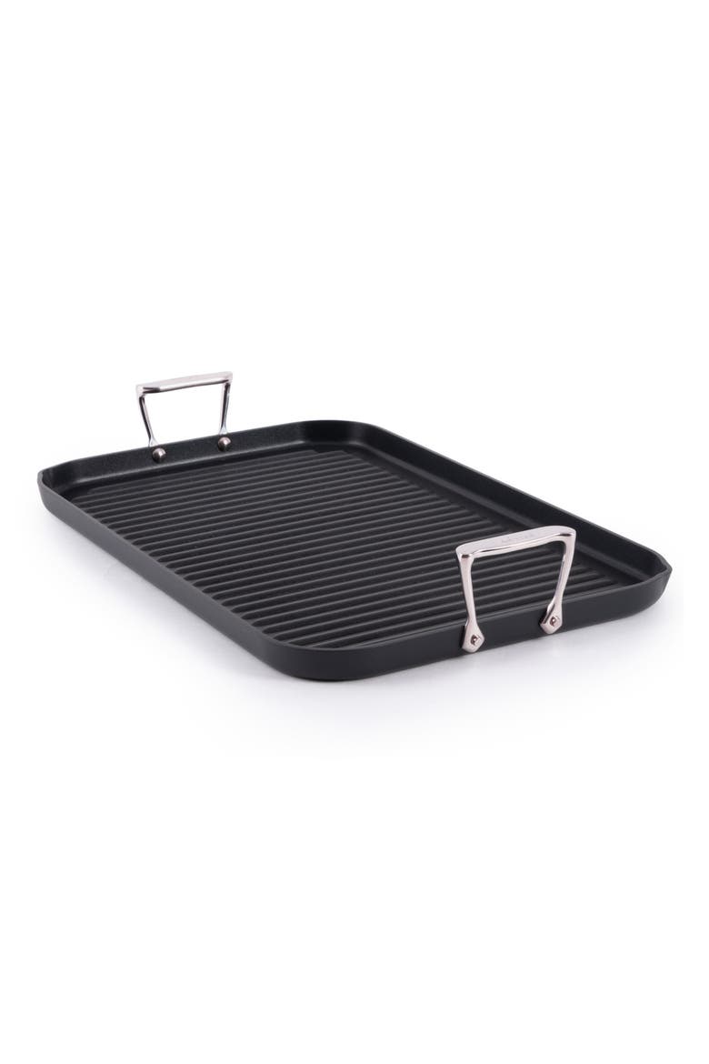 HA1 Expert Hard Anodized Nonstick Double-Burner Grill Pan, Main, color, BLACK