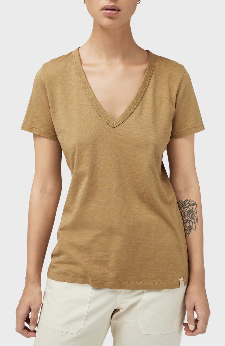 rag & bone The Vee Slub Cotton T-Shirt, Alternate, color, Khaki