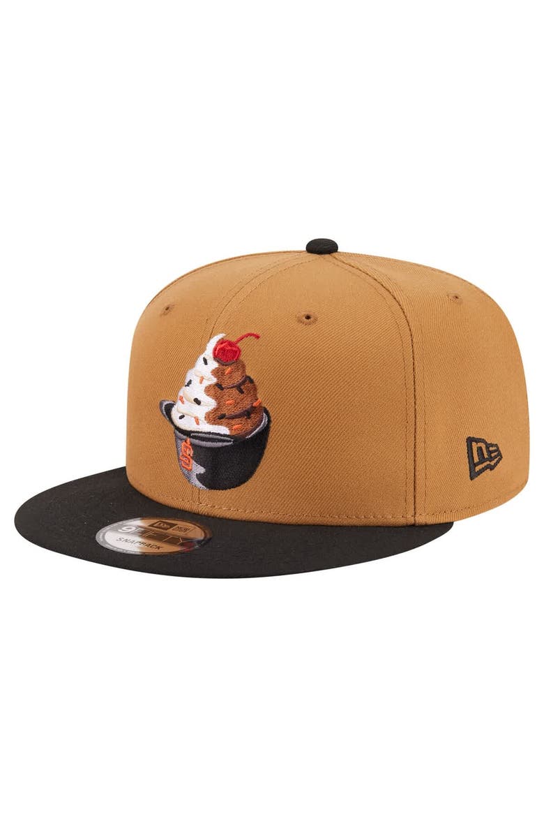 Men's New Era Khaki/Black San Francisco Giants Ice Cream 9FIFTY Snapback Hat, Alternate, color, Khaki