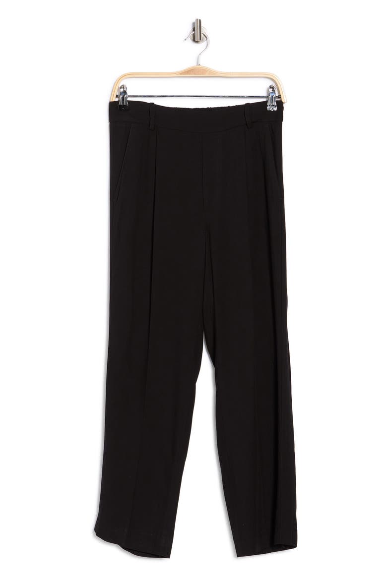 Pleated Cropped Pants, Alternate, color, BLACK
