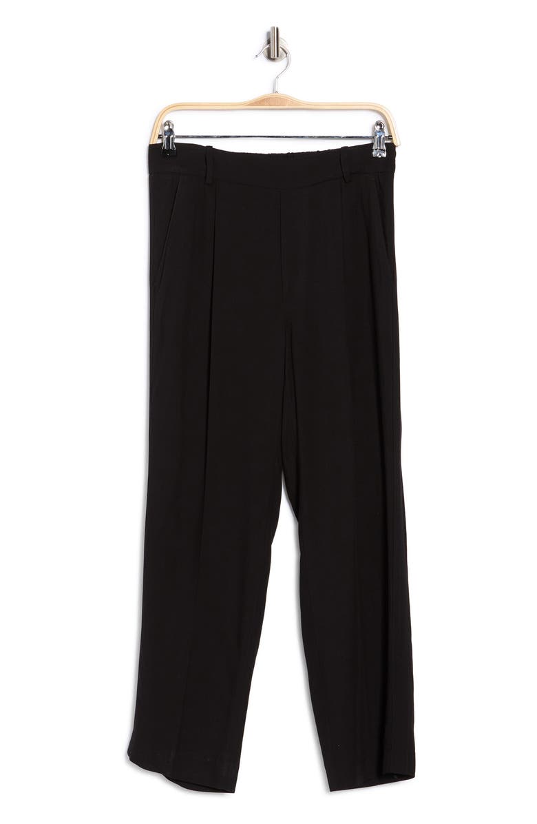 ELIE ELIE TAHARI Pleated Cropped Pants, Alternate, color, Black