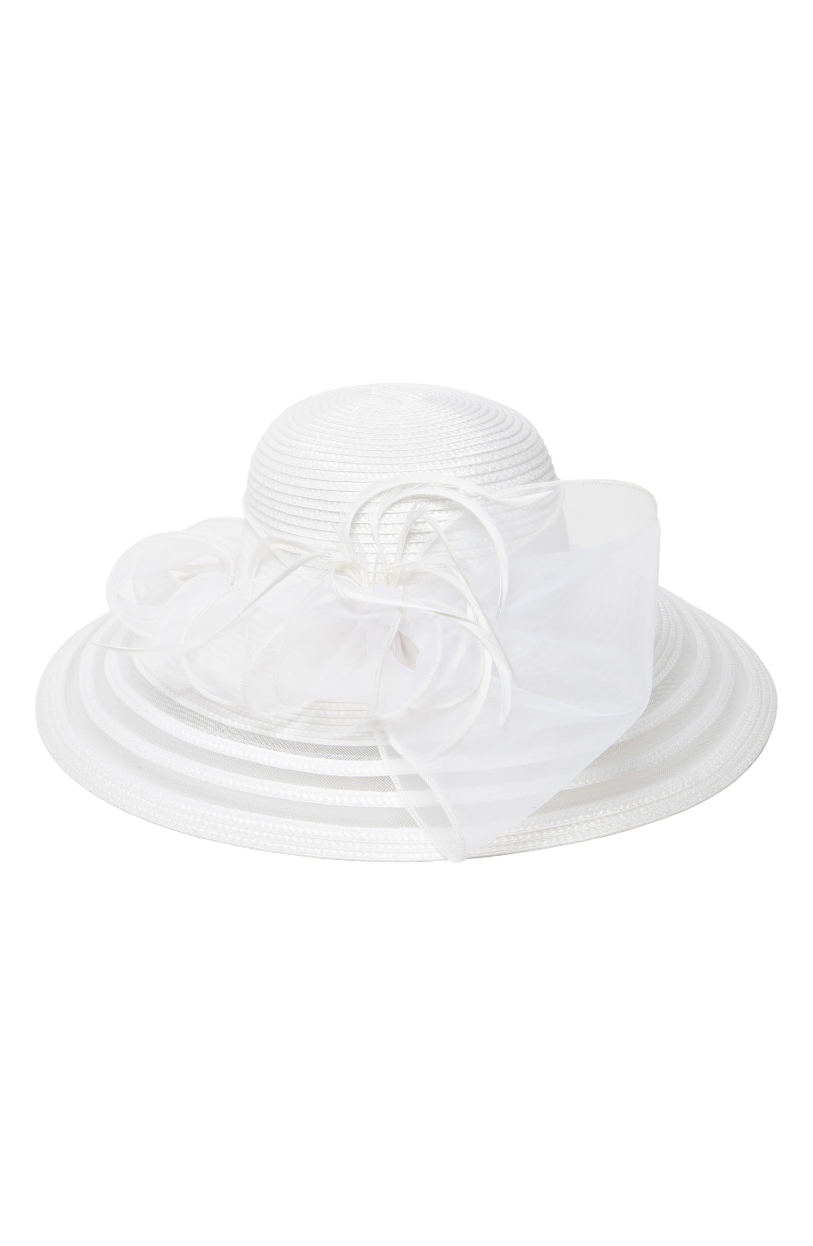 Wide Brim Dress Hat with Bow