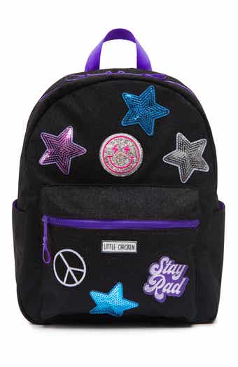 OMG Accessories Kids' Heart Diamond Quilted Denim Backpack OMG Accessories Kids' Heart Diamond Quilted Denim Backpack