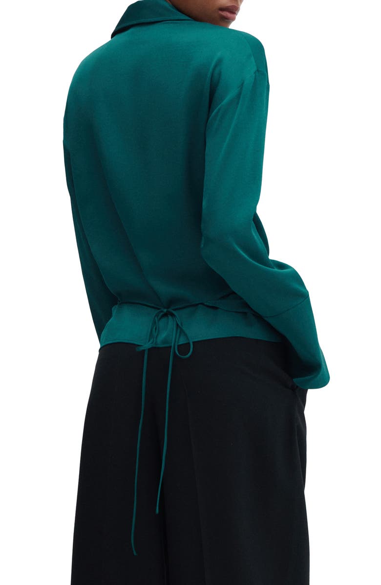 MANGO Long Sleeve Wrap Top, Alternate, color, 