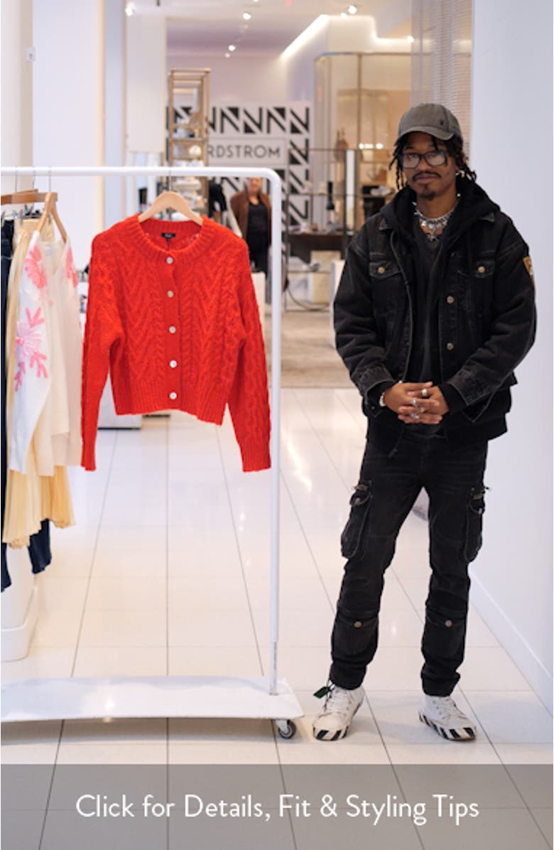 Amelie Cable Wool & Alpaca Blend Cardigan, sales video thumbnail