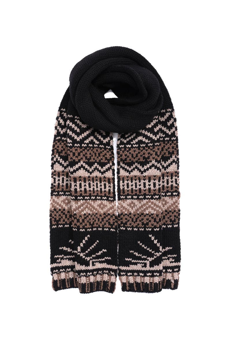sun and wave novelty scarf, Main, color, black
