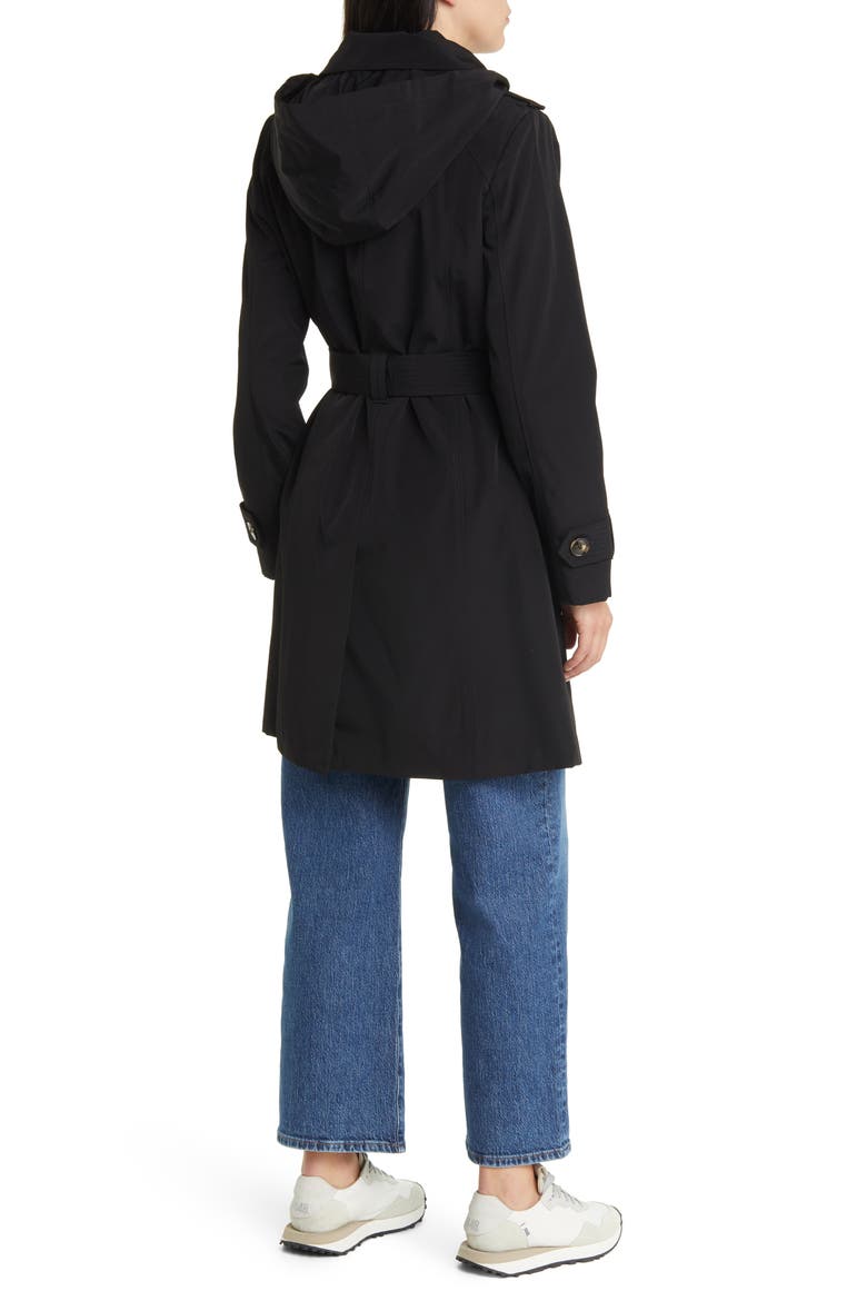 Belted Trench Coat, Alternate, color, BLACK
