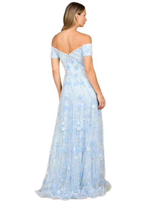 Lara New York Off Shoulder A-line Floral Gown In Purple
