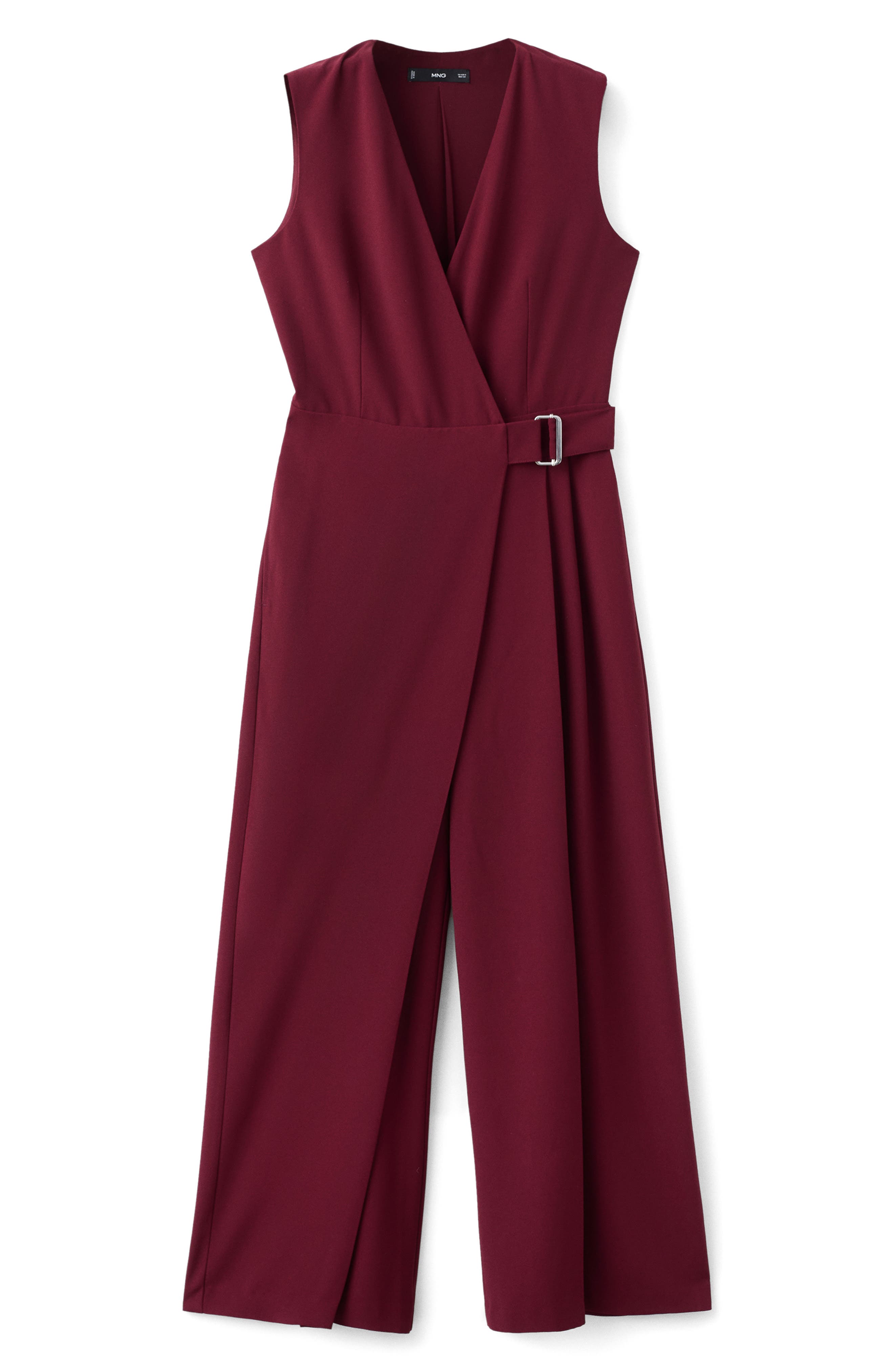 MANGO Belt Wrap Sleeveless Jumpsuit