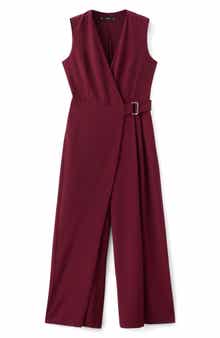 MANGO Belt Wrap Sleeveless Jumpsuit