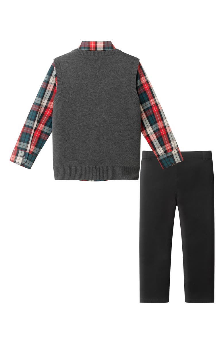 Andy & Evan Kids' Sweater Vest, Button-Up Shirt, Pants & Bow Tie Set, Alternate, color, Grey Vest