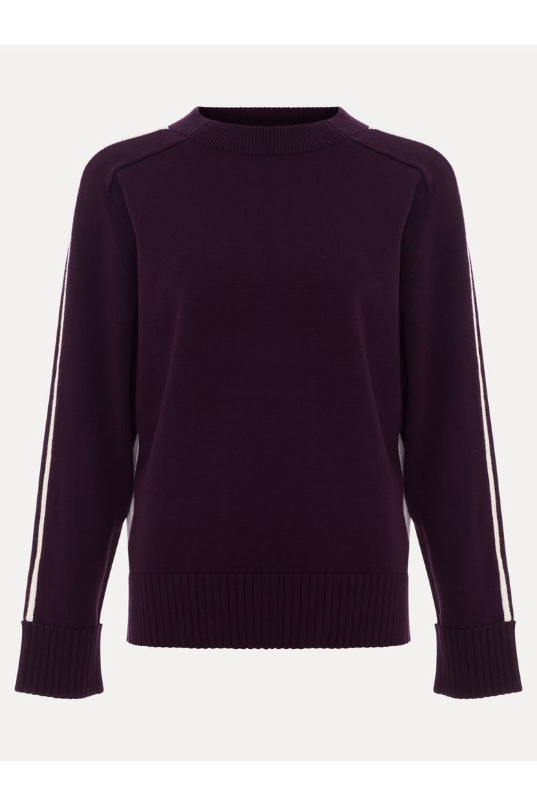 Hallie Tipped Knitted Jumper, Alternate, color, Burgundy