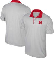 COLOSSEUM Men's Colosseum Gray Nebraska Huskers Big & Tall Tuck Striped Polo