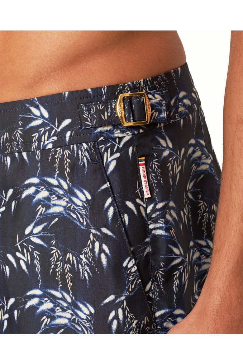Bulldog Exclusive-Print Mid-Length Swim Shorts, Alternate, color, NIGHT IRIS