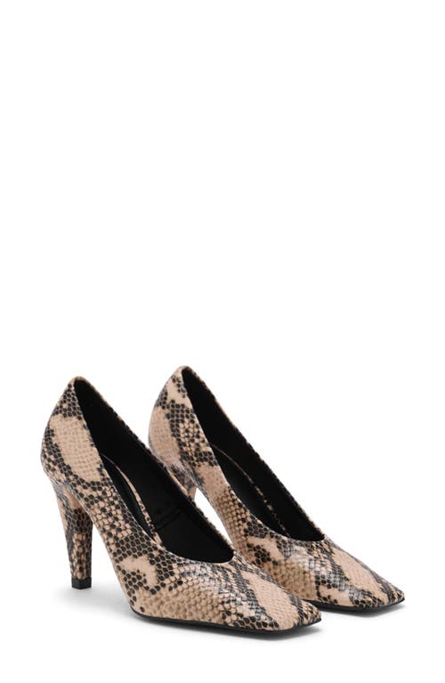Mango Print Square Toe Pump In Neutral