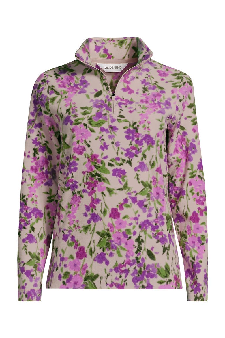 Anyweather Fleece Quarter Zip Pullover, Alternate, color, Soft Mineral Blush Floral
