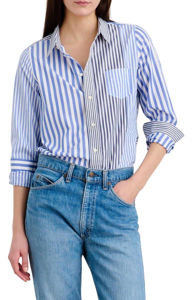 Alex Mill Wyatt Mixed Stripe Button-Up Shirt, Main, color,