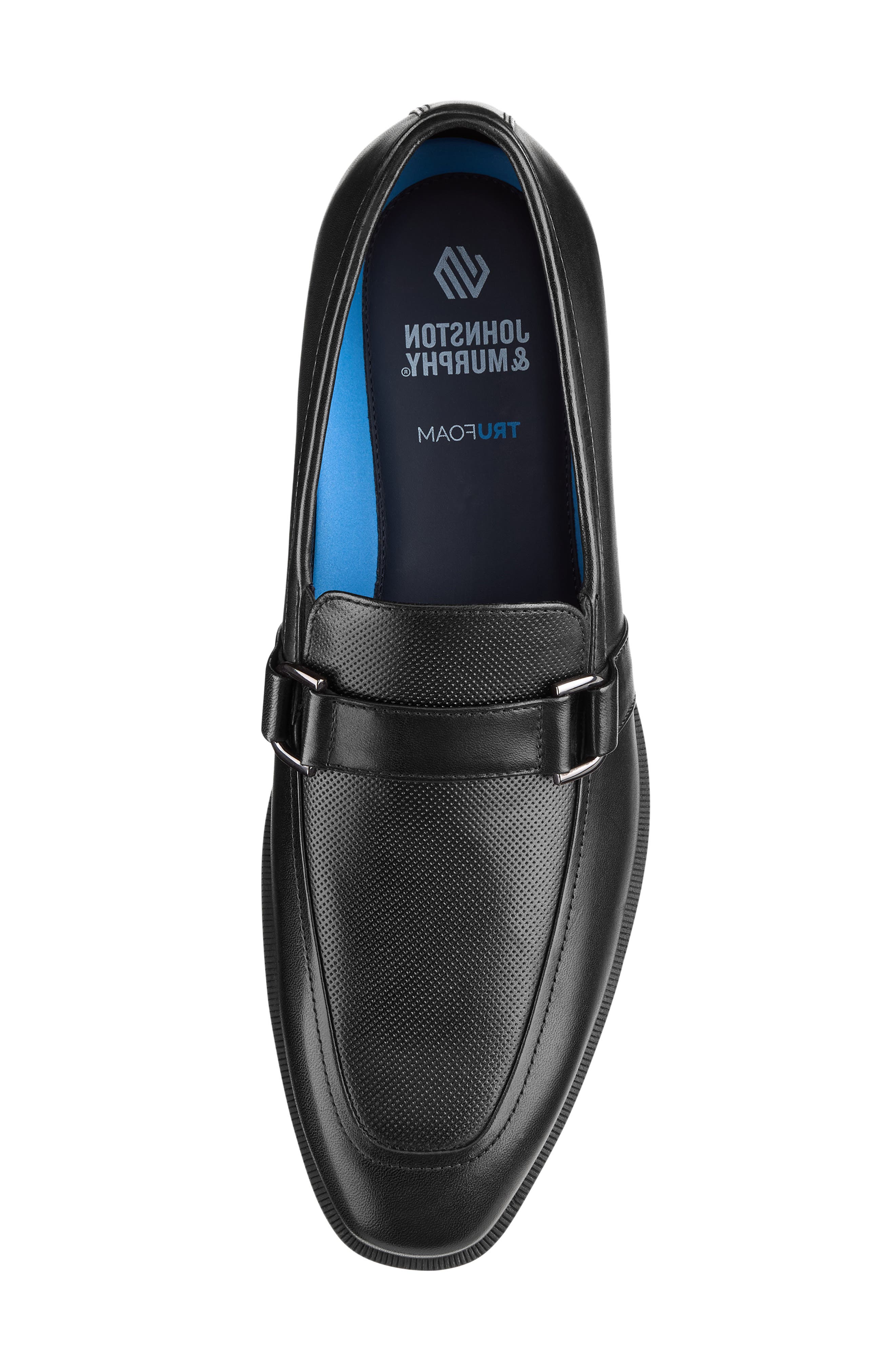 Johnston & Murphy Gibbons Embossed Bit Loafer, Alternate, color, Black Full Grain