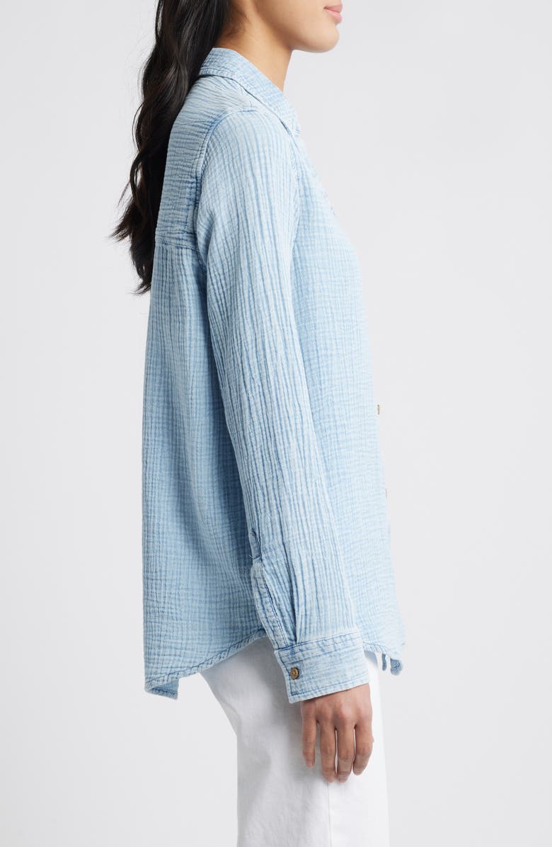 beachlunchlounge Lessi Cotton Gauze Button-Down Shirt, Alternate, color, 