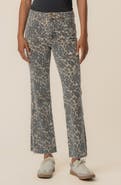KUT from the Kloth Kelsey Print Raw Hem High Waist Ankle Flare Jeans