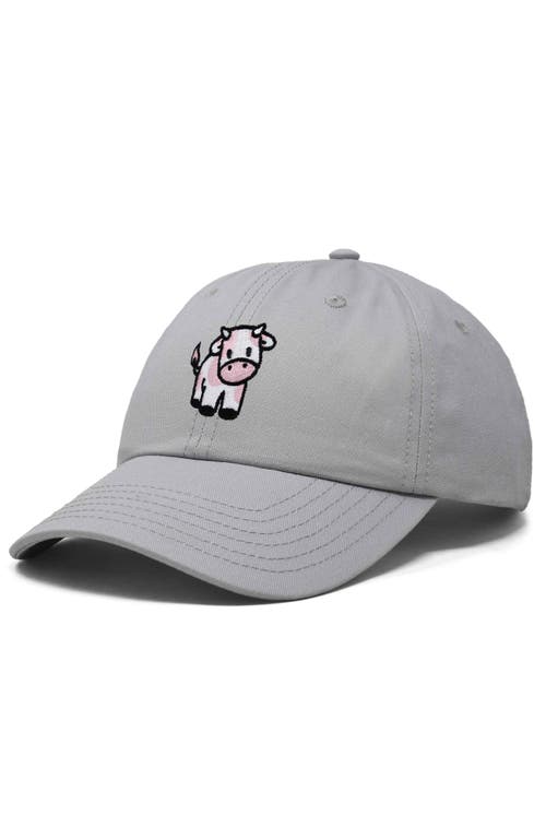 Dalix Strawberry Cow Embroidered Cap In Gray