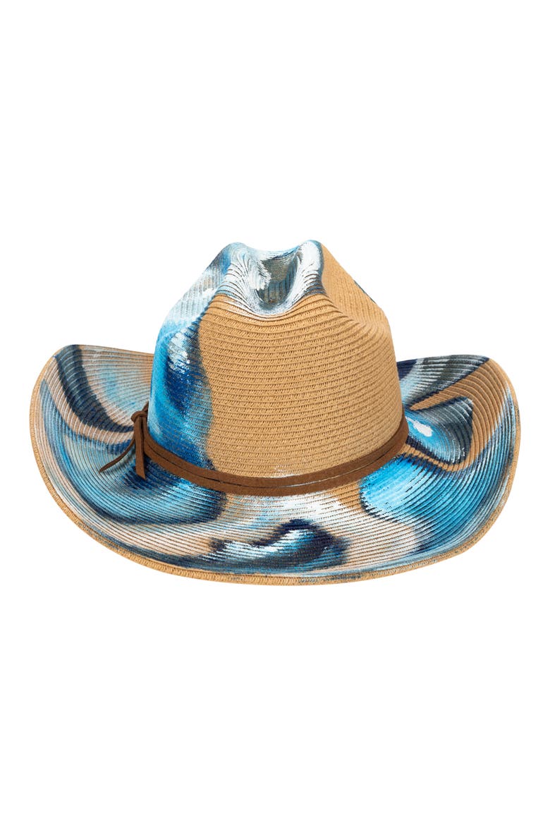 Drift Painted Cowboy Hat, Alternate, color, BLUE