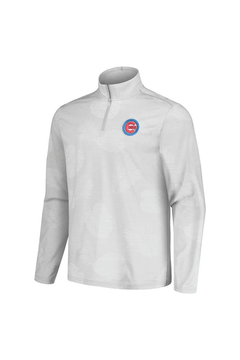 Men's Tommy Bahama Gray Chicago Cubs Delray Frond IslandZone Half-Zip Jacket, Alternate, color, Gray