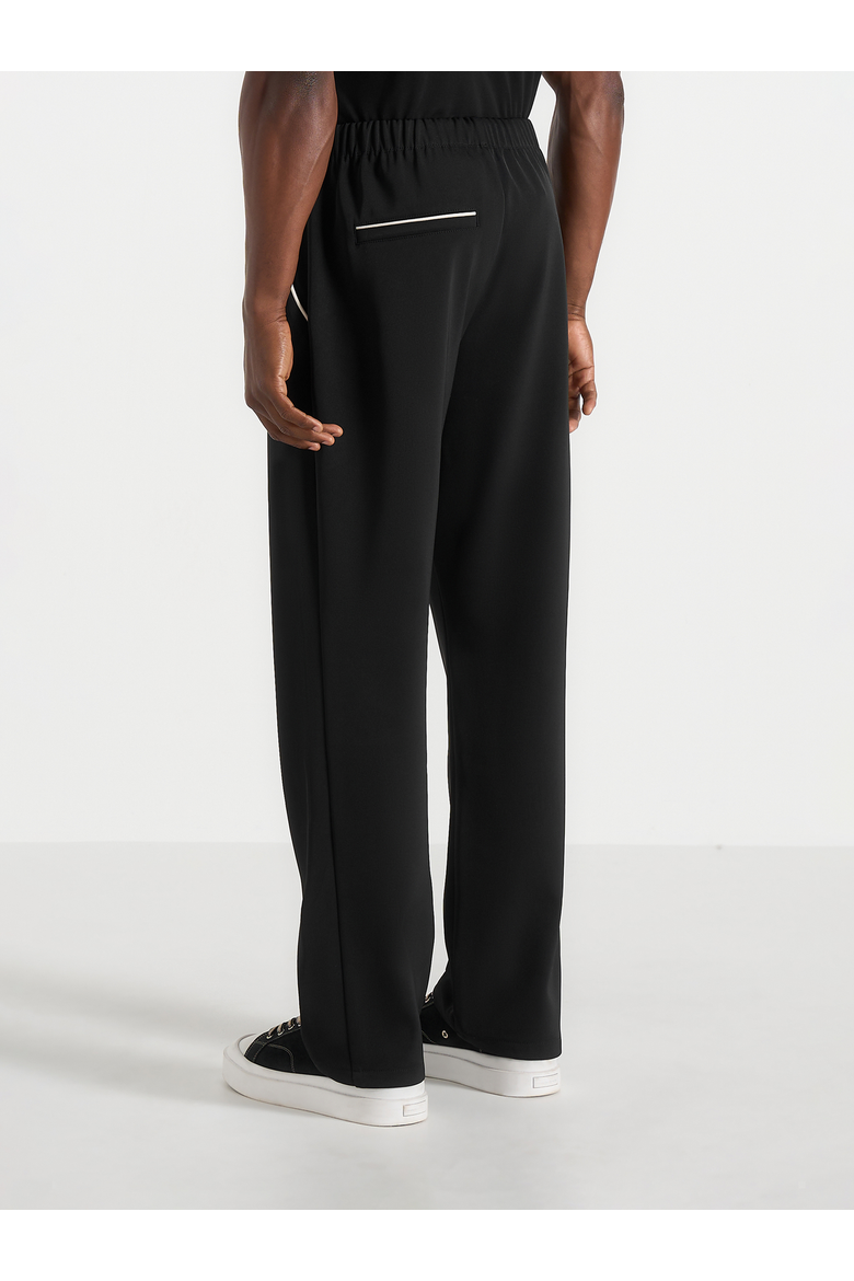 Signature Piped Track Pants, Alternate, color, Black